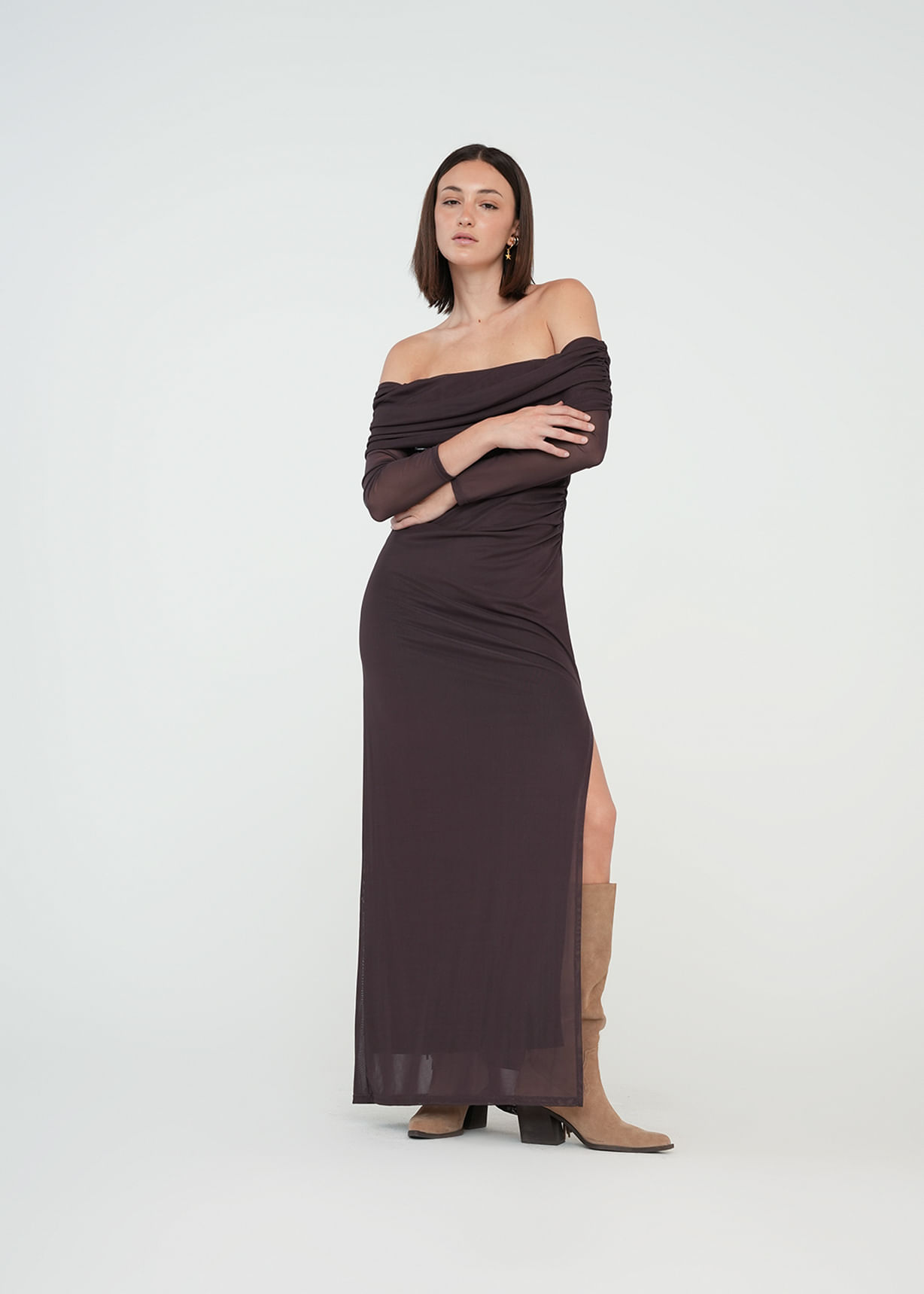 Vestido largo con strapless