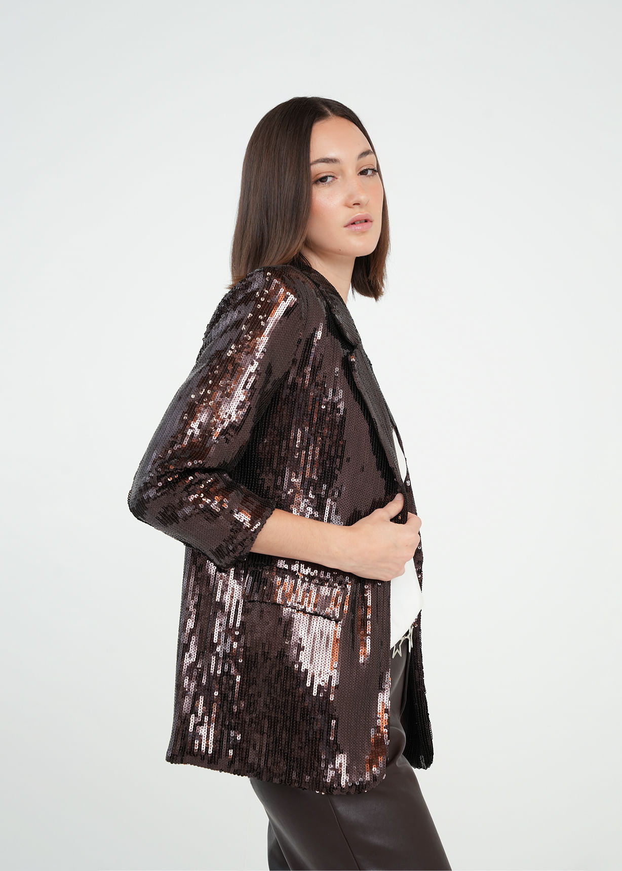 Chaqueta larga en lentejuelas