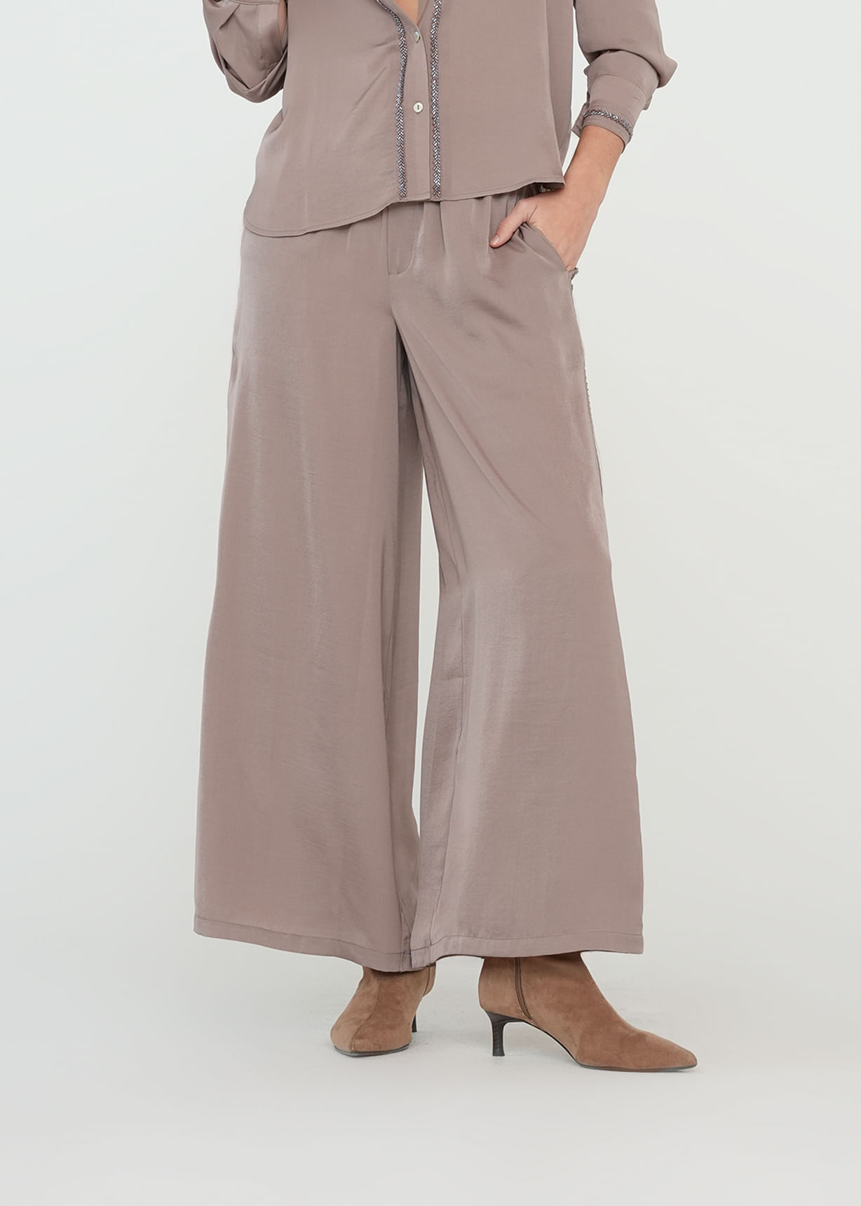 Pantalón Wide Leg con brillo