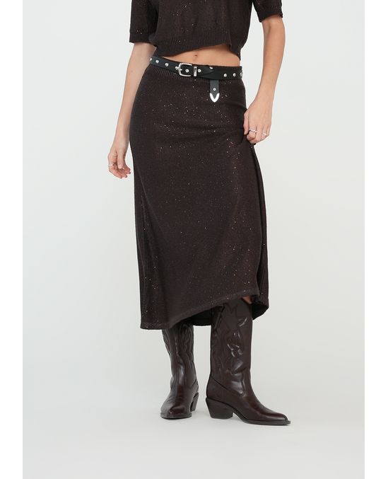 Falda larga con brillo