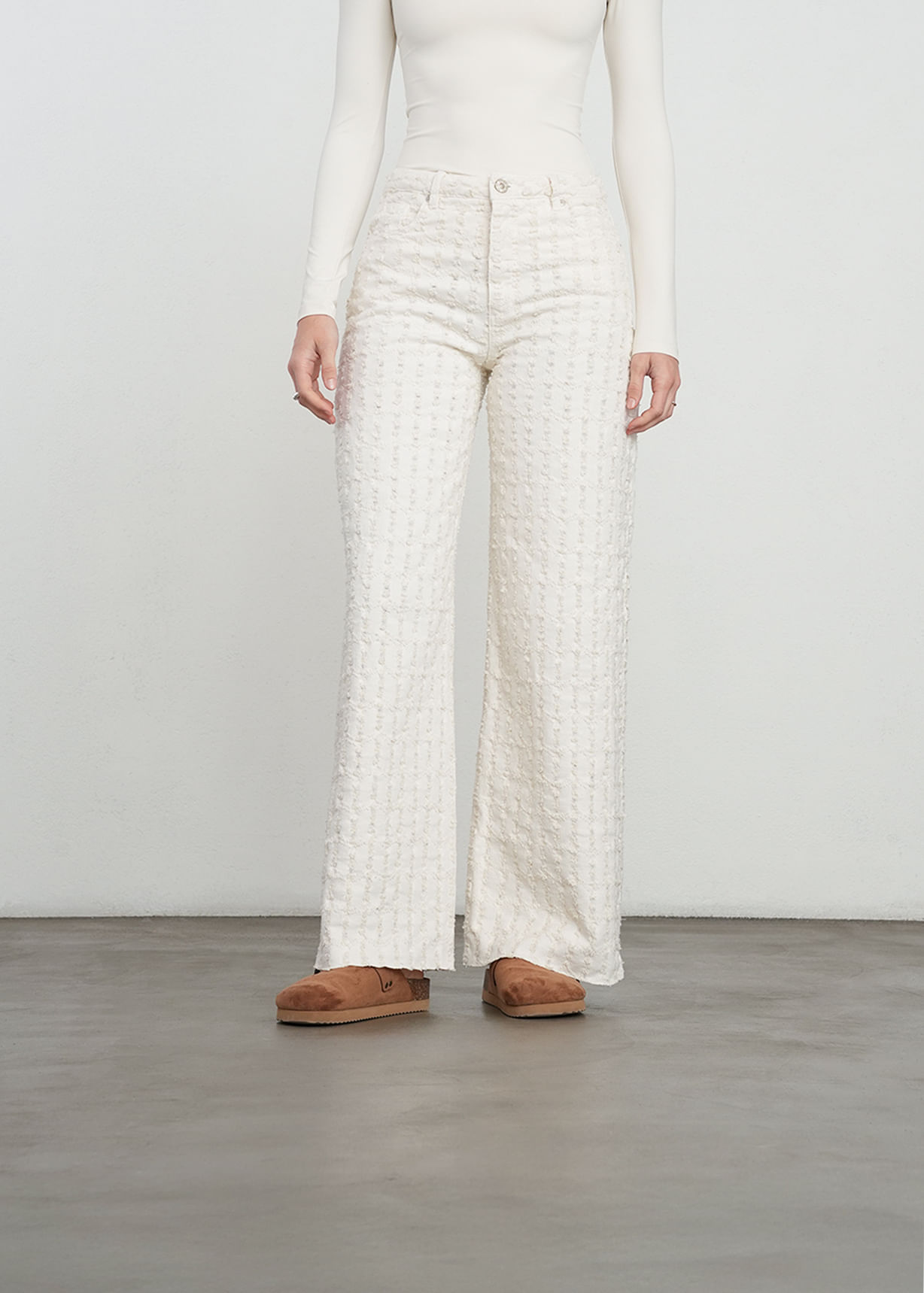 Jean Wide Leg con textura