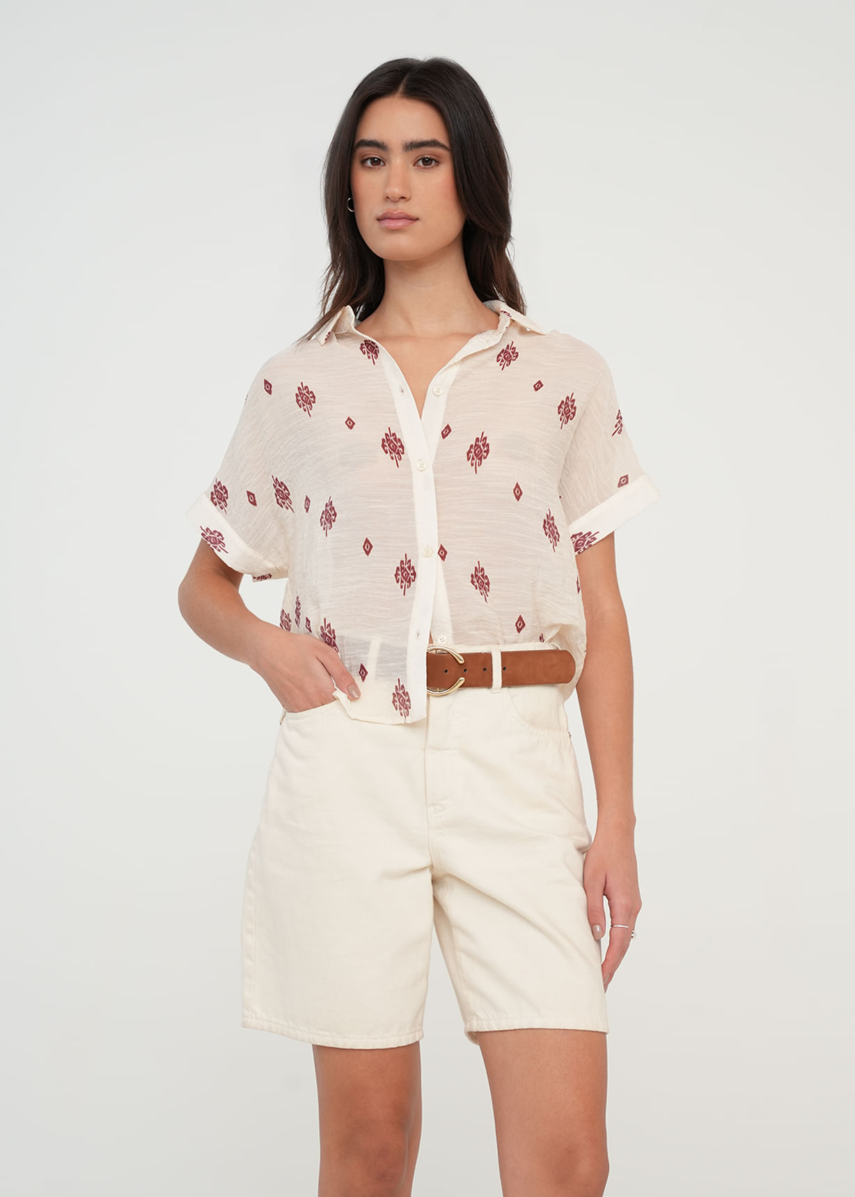 Camisa con mini estampado