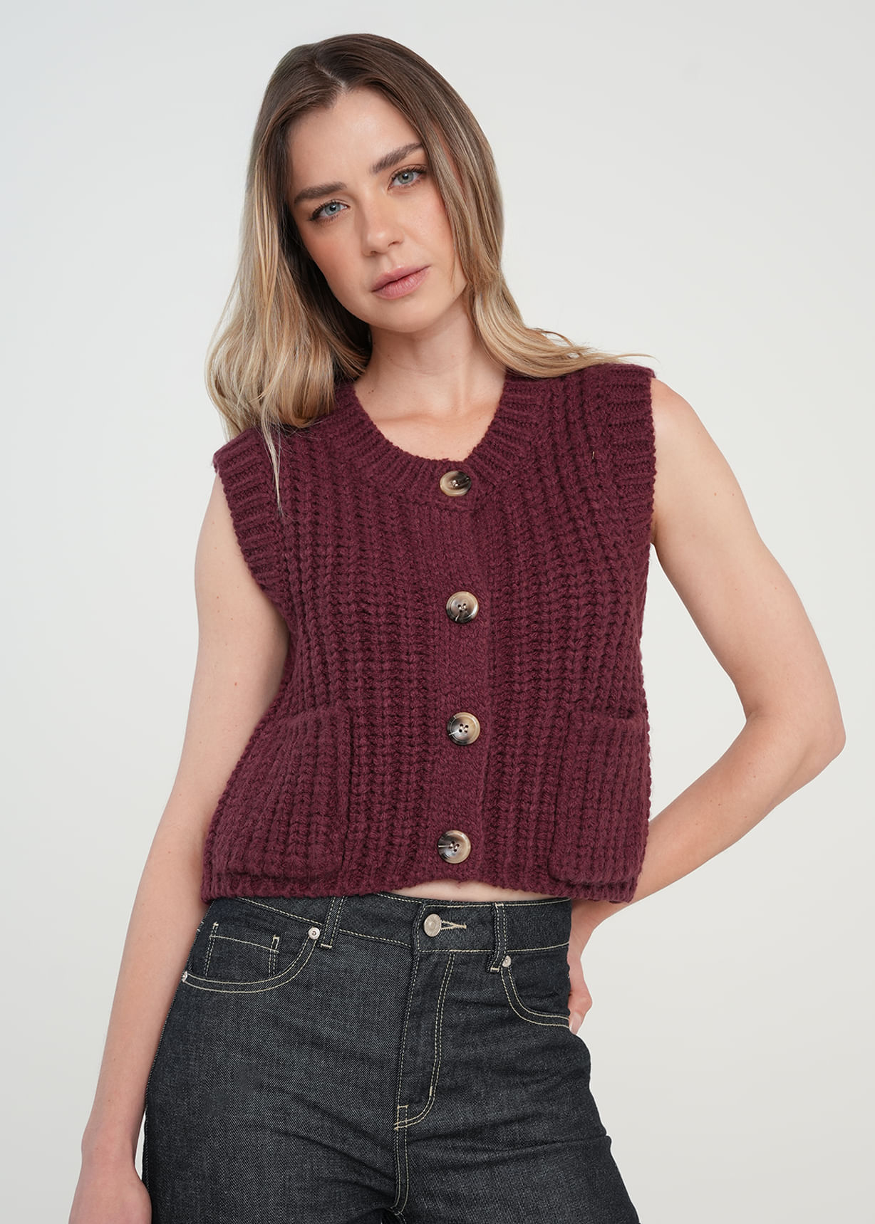Camiseta tejida con botones