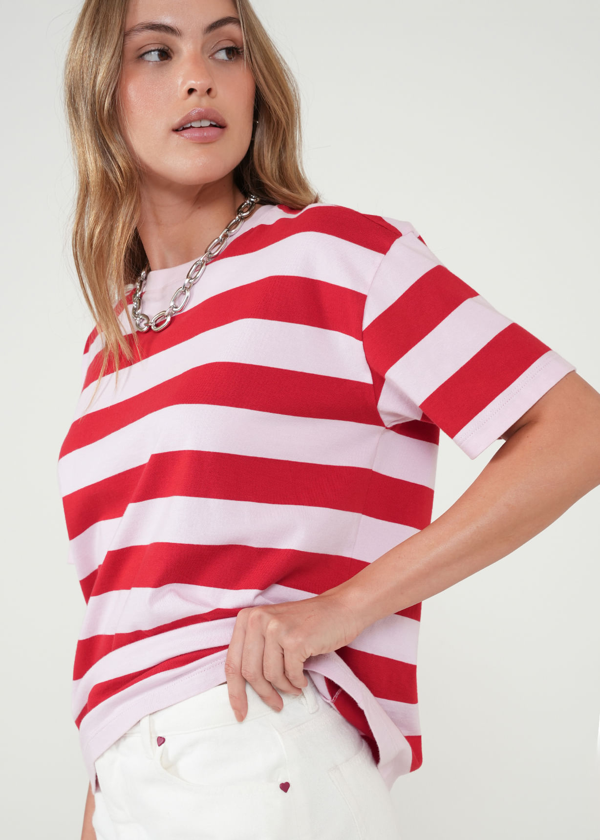 Camiseta a rayas manga corta