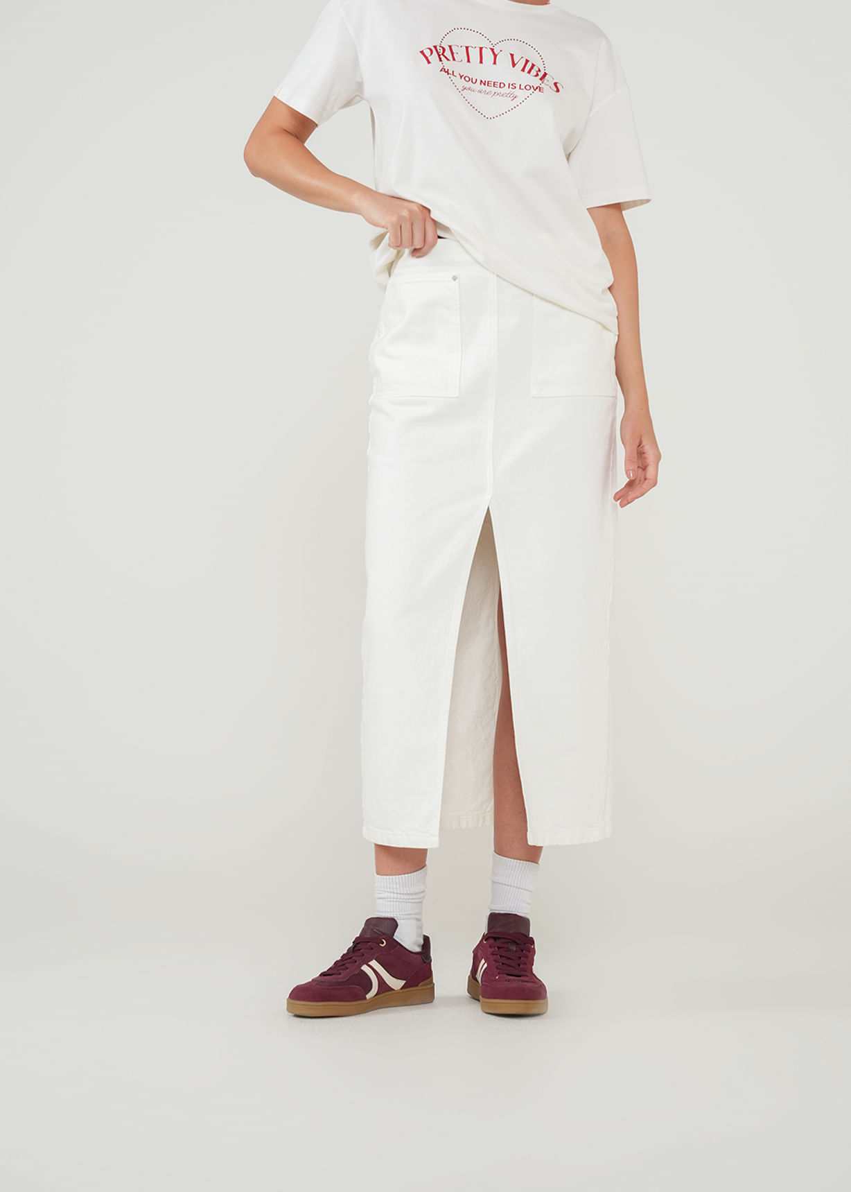 Falda larga con abertura