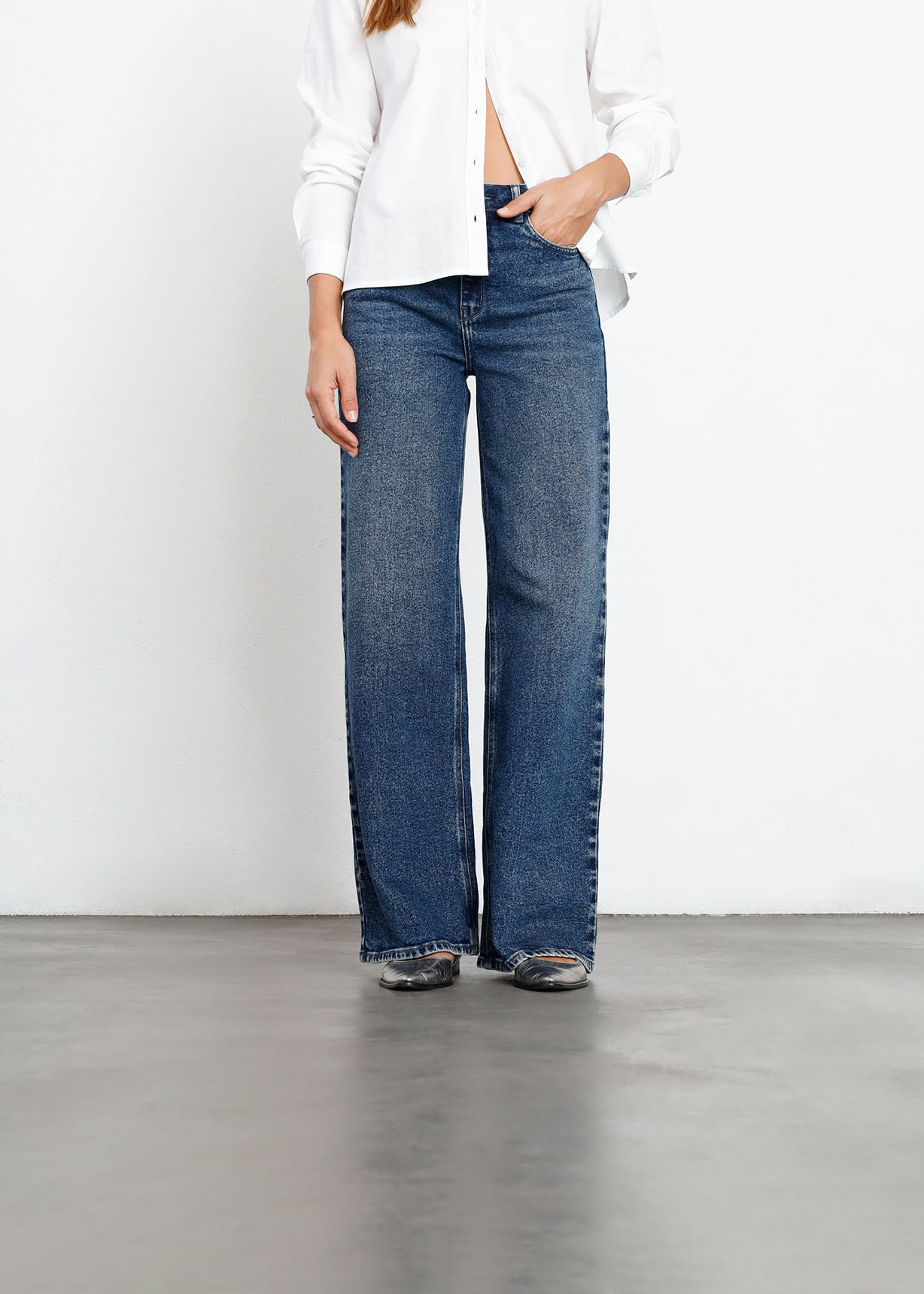 Jean Wide Leg con desvanecido