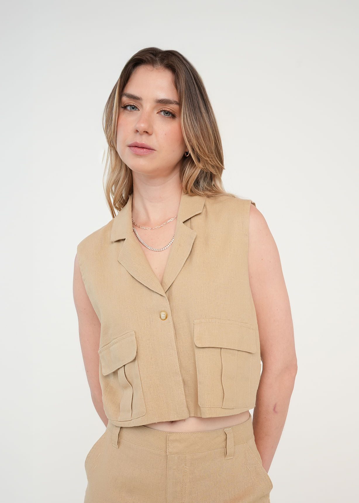 Camisa manga sisa con bolsillos