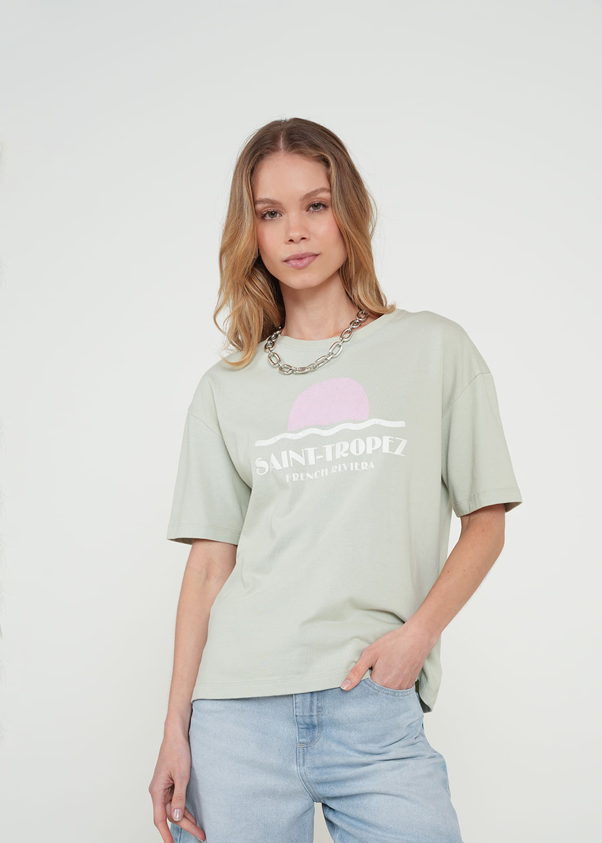 Camiseta básica estampada