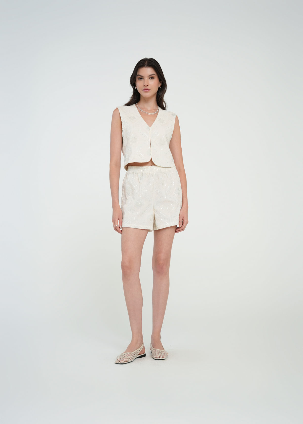 Short corto con lentejuelas