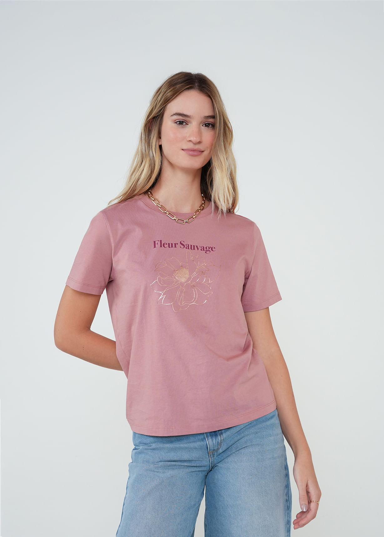 Camiseta básica estampada