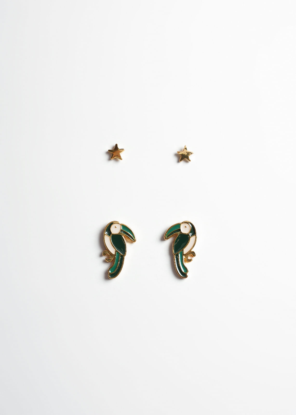 Set de aretes con tucán