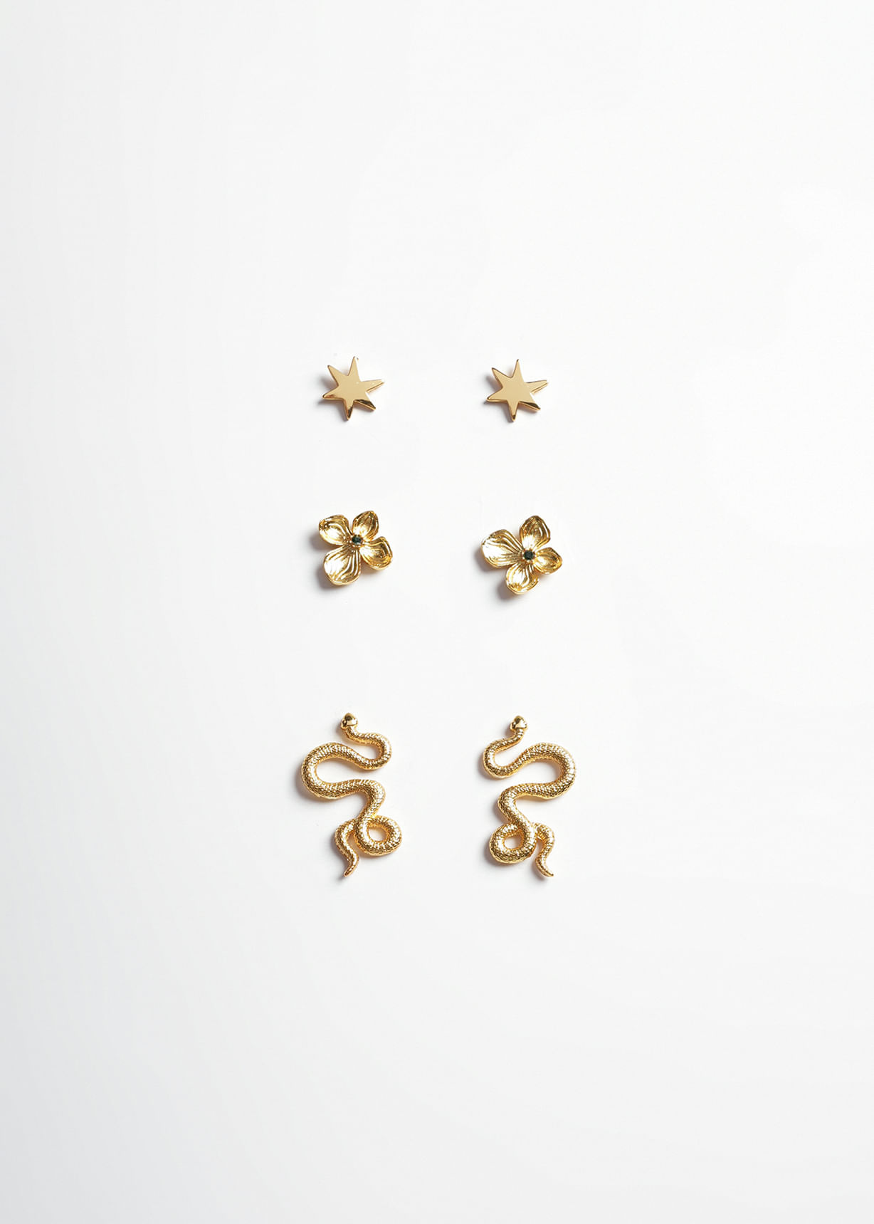 Set de aretes con serpiente