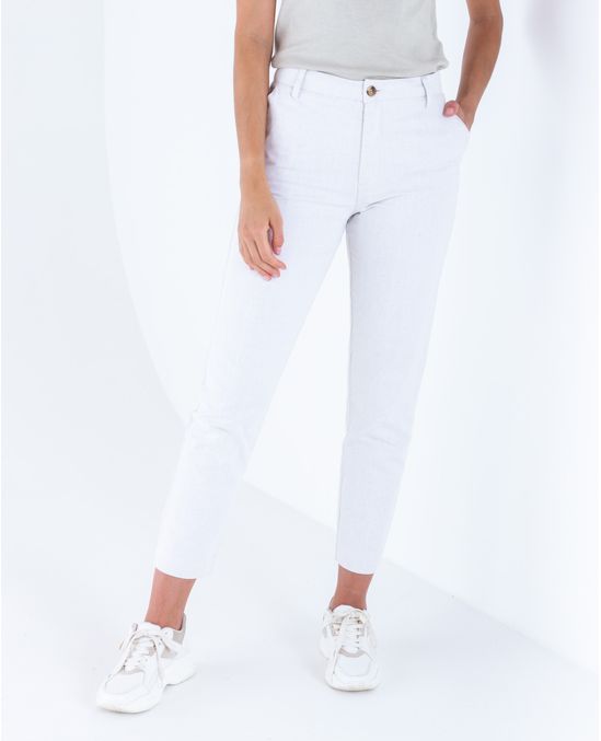 Pantalón para mujer crudo Relax tiro alto en denim elástico | Compra Online  - nafnaf